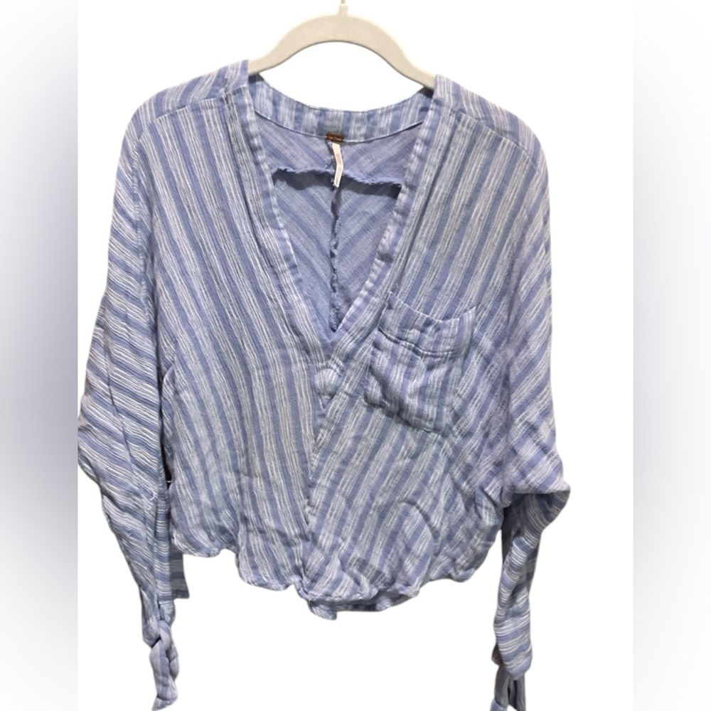 Free People Dolman Stripe, V Neck Gauze Top